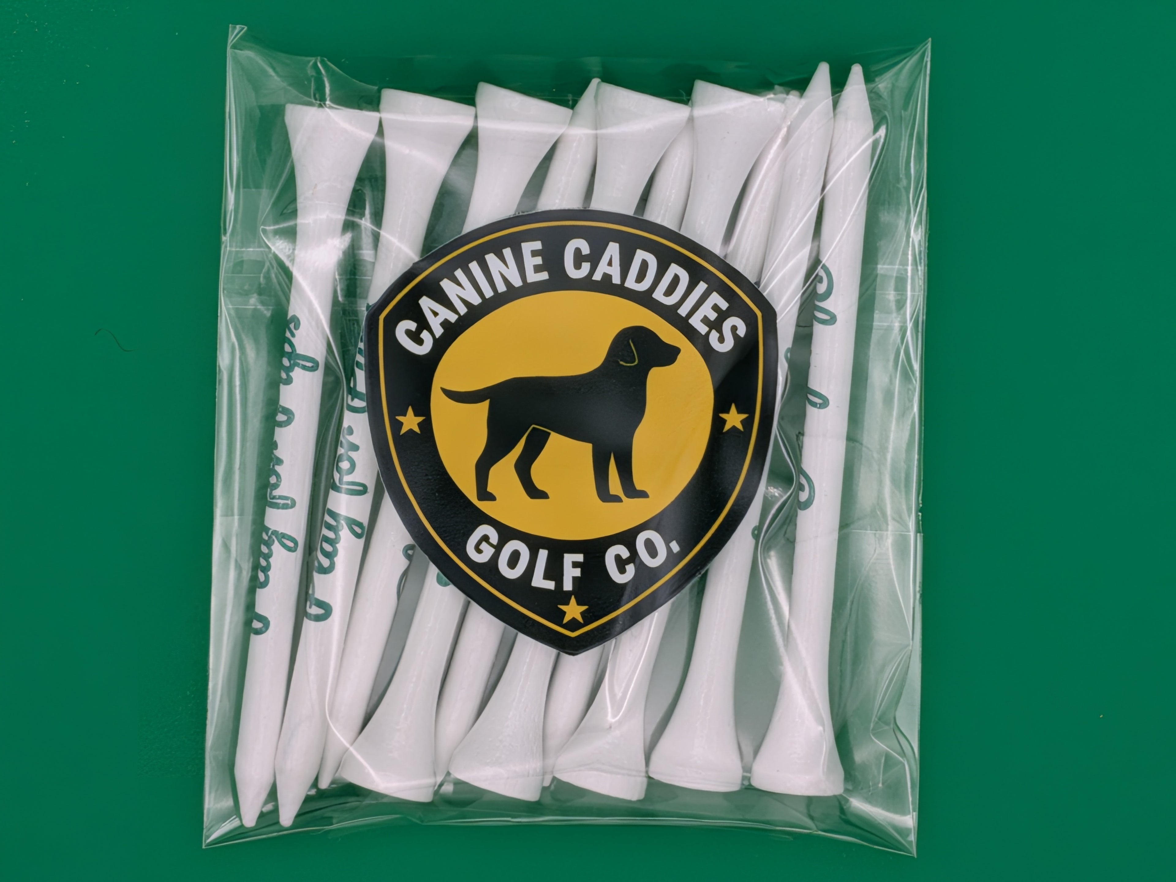 Canine Caddie 3 1/4" Logo Tees - Play for Pups (10-pack)