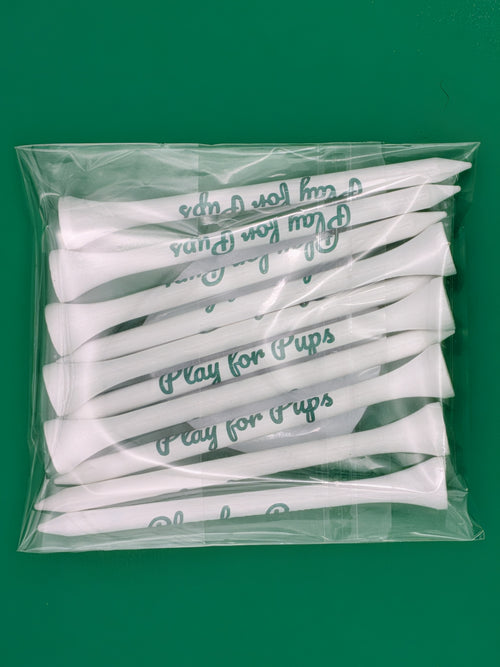 Canine Caddie 3 1/4" Logo Tees - Play for Pups (10-pack)